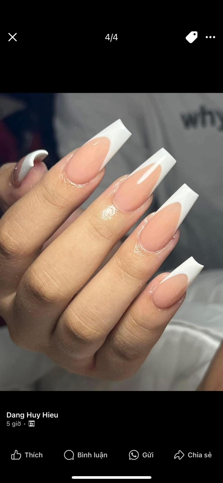 Classic square white French tips